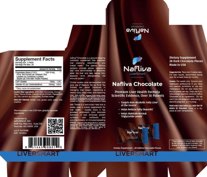 Nafliva LiverSmart - Dark Chocolate with Peppermint Flavor | 2 boxes